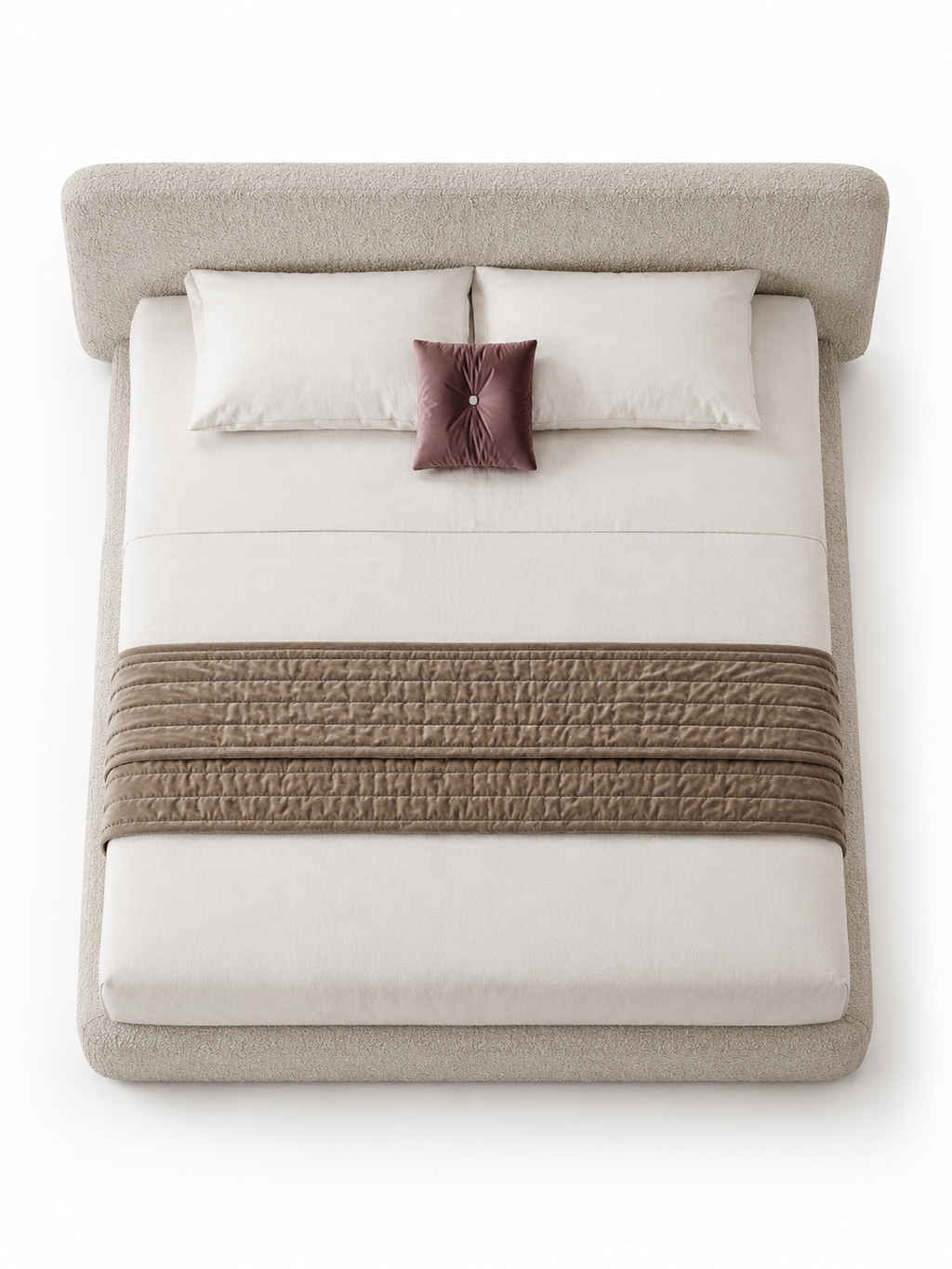 The Ravelle Bed — Luxury Bouclé Upholstered Bed