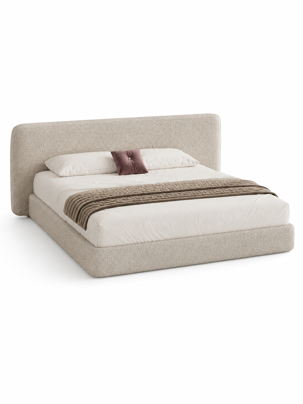 The Ravelle Bed — Luxury Bouclé Upholstered Bed