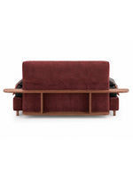 The Veloura Bed — Luxury Curved Upholstered Bed with Integrated Wooden Shelving