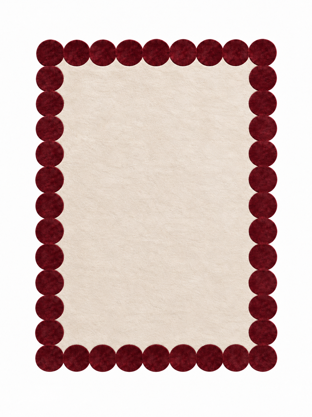 The Rosette Border Rug — Luxury Maroon Scalloped Edge Area Rug
