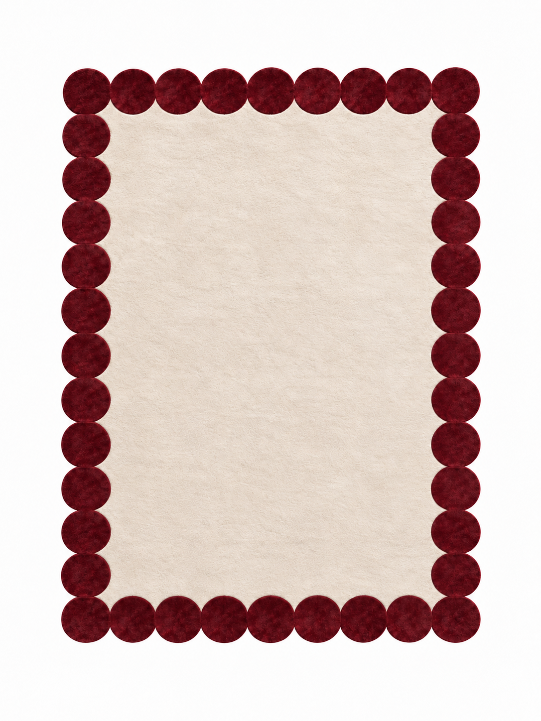 The Rosette Border Rug — Luxury Maroon Scalloped Edge Area Rug