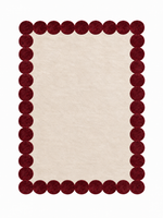 The Rosette Border Rug — Luxury Maroon Scalloped Edge Area Rug