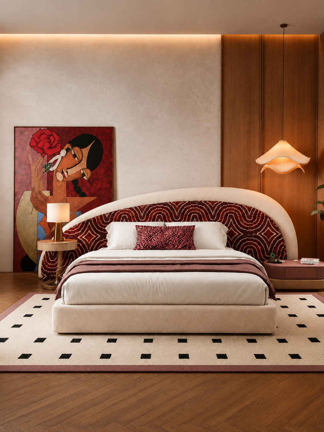 The Gavielle Bed — Luxury Sculptural Upholstered Bed