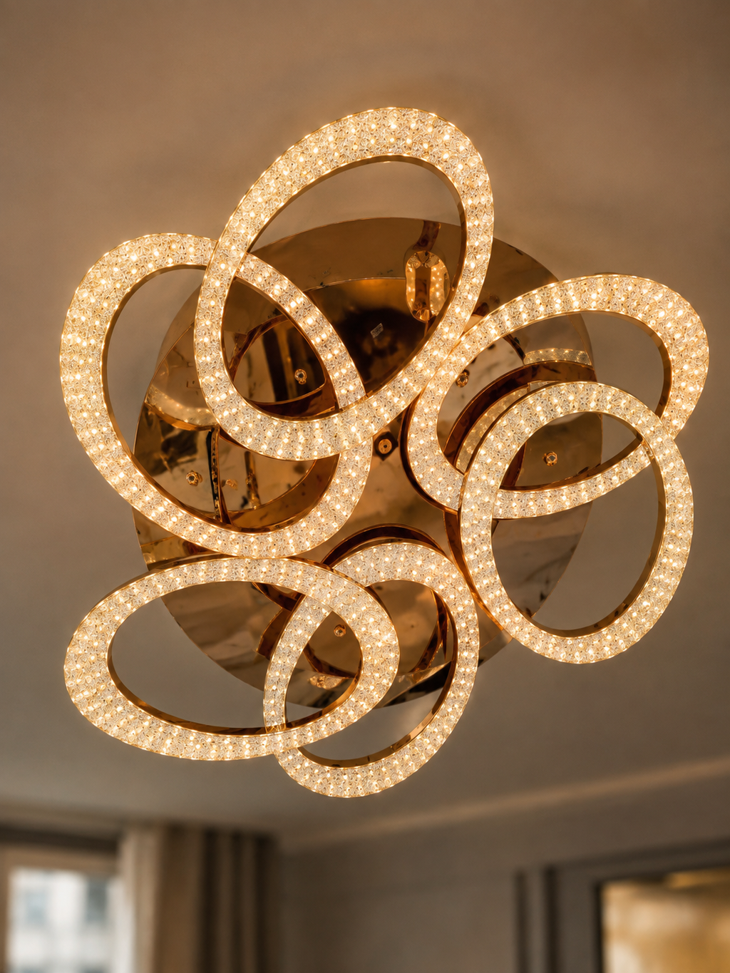 The Orlina Chandelier — Luxury Crystal Loop Ceiling Chandelier
