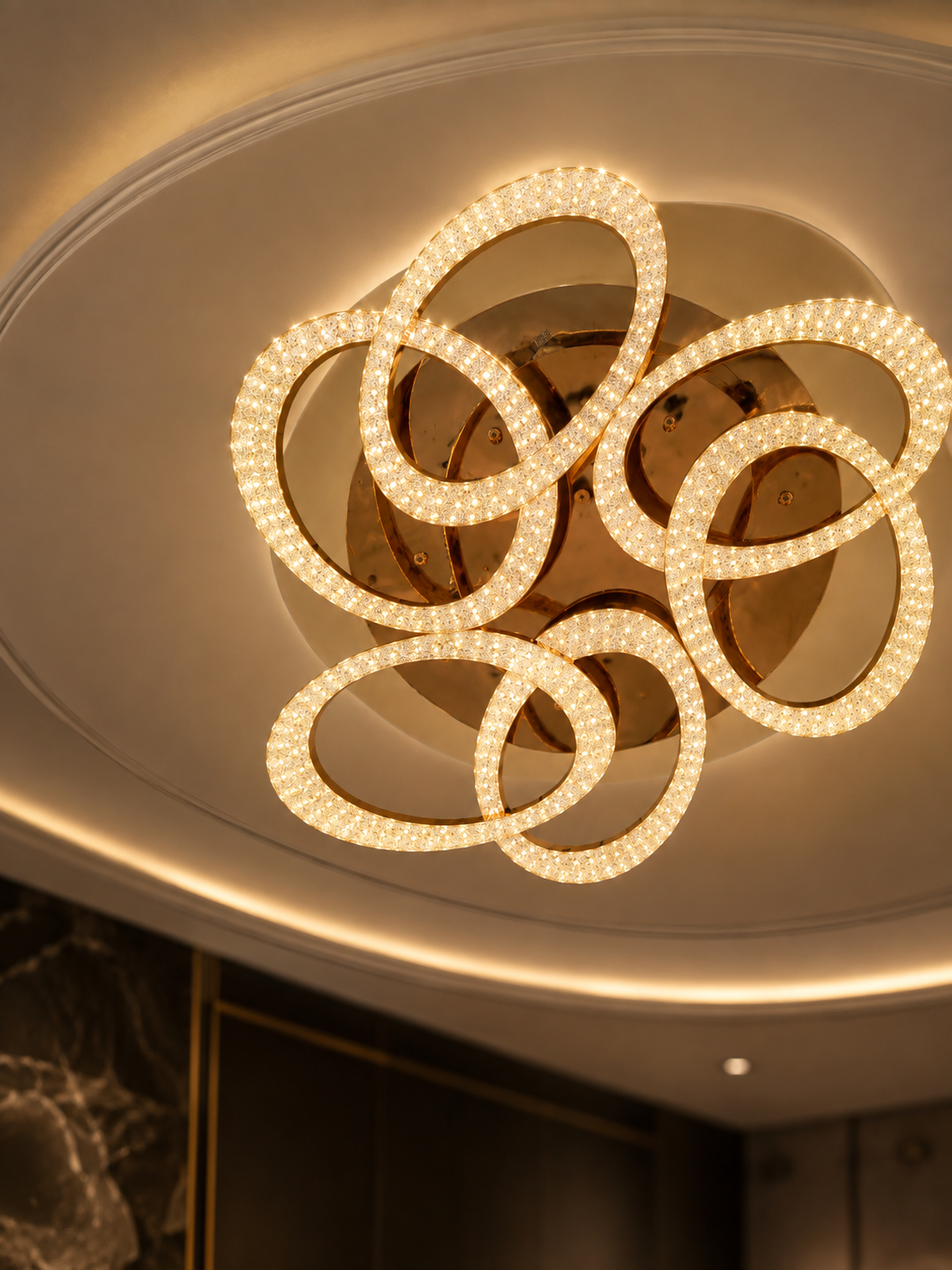 The Orlina Chandelier — Luxury Crystal Loop Ceiling Chandelier