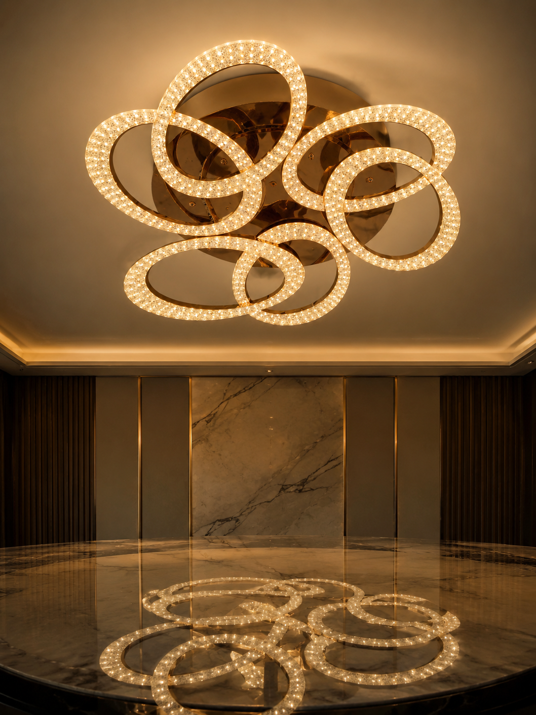 The Orlina Chandelier — Luxury Crystal Loop Ceiling Chandelier