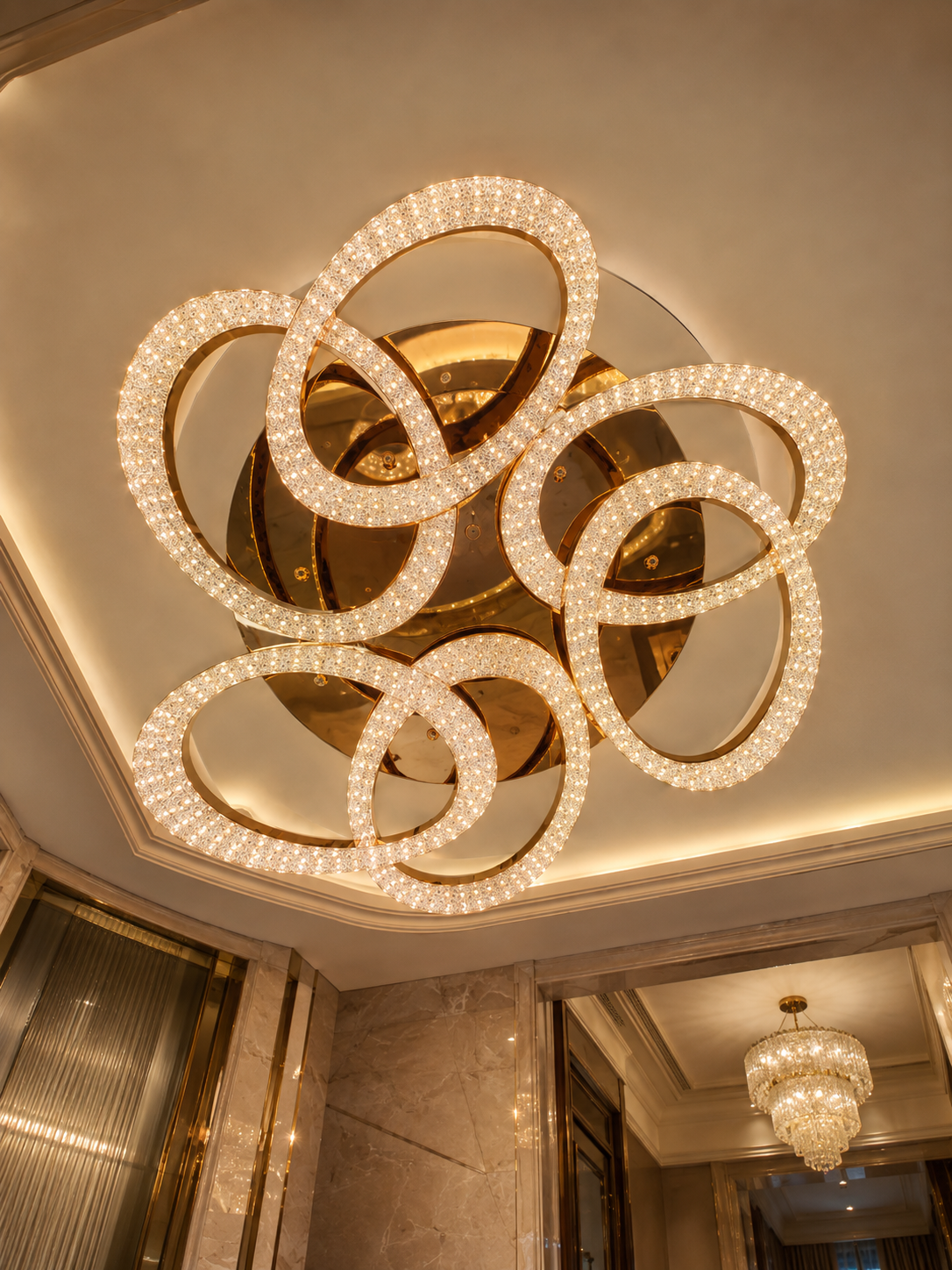 The Orlina Chandelier — Luxury Crystal Loop Ceiling Chandelier