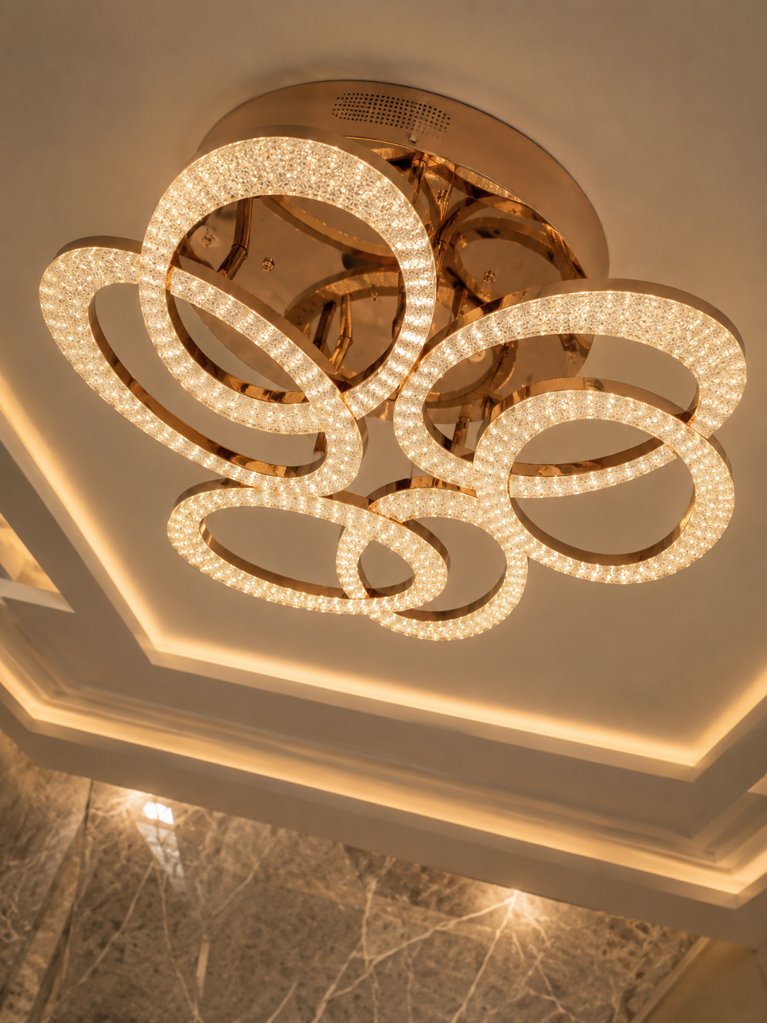The Orlina Chandelier — Luxury Crystal Loop Ceiling Chandelier