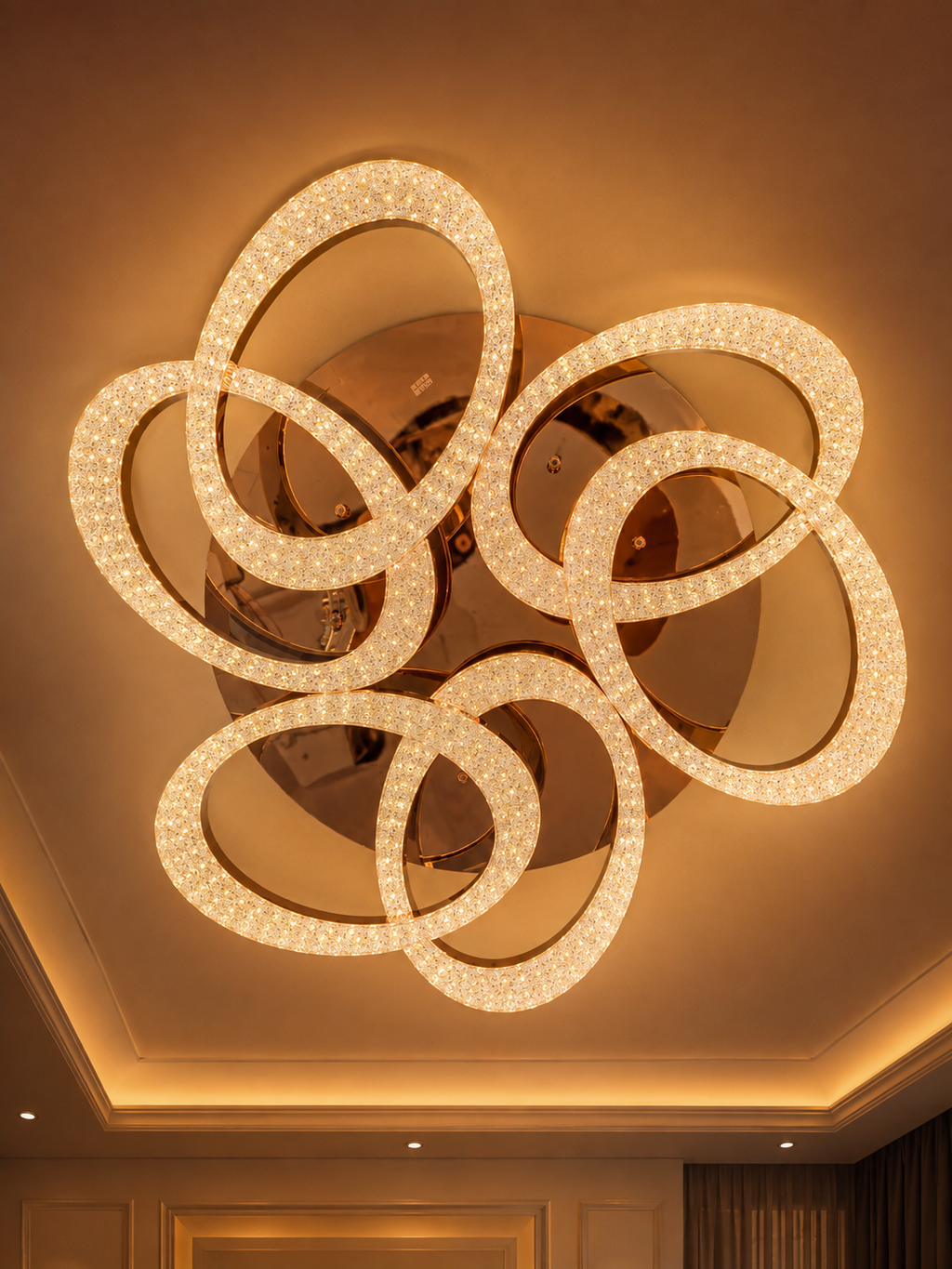 The Orlina Chandelier — Luxury Crystal Loop Ceiling Chandelier