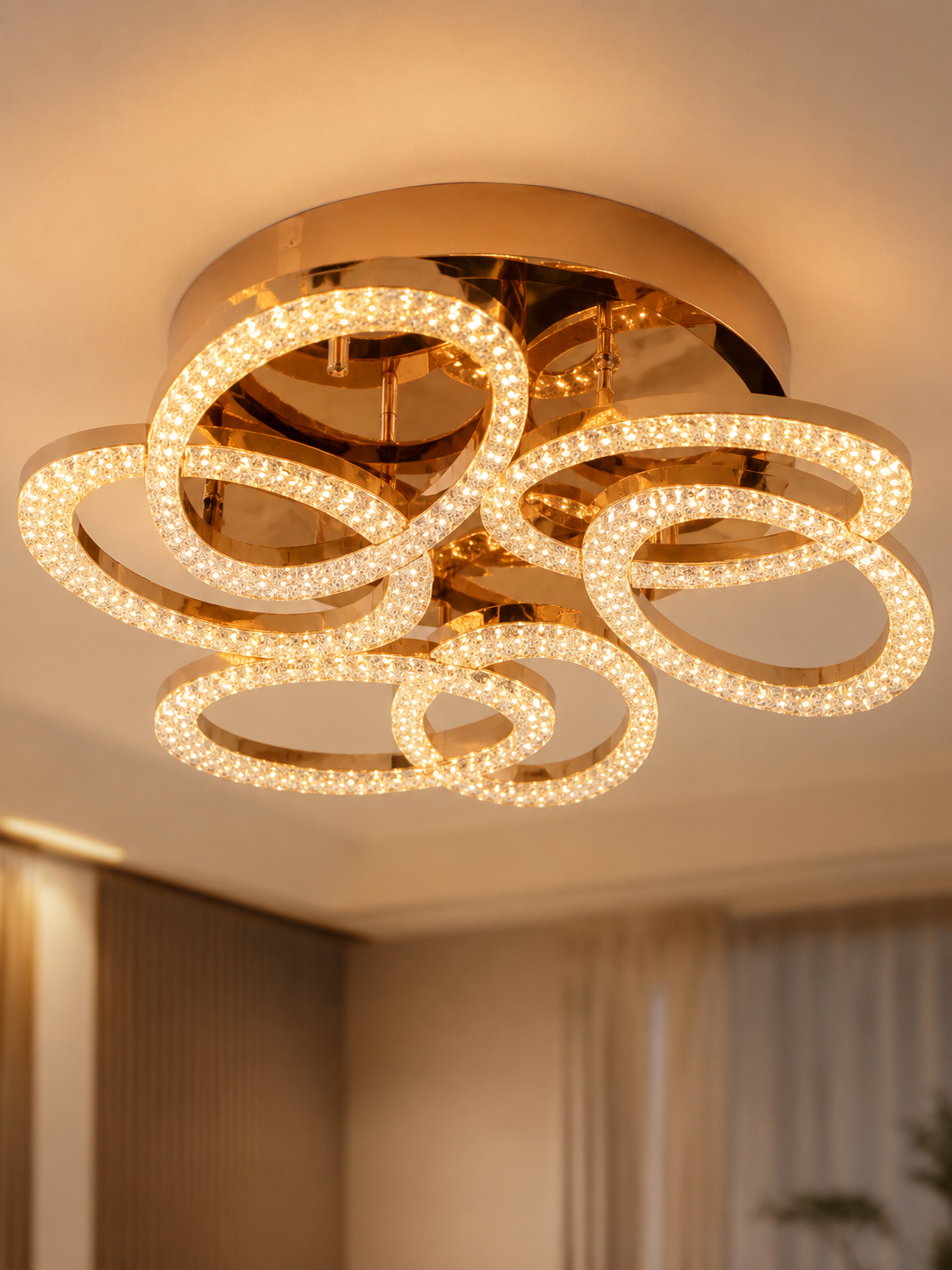 The Orlina Chandelier — Luxury Crystal Loop Ceiling Chandelier