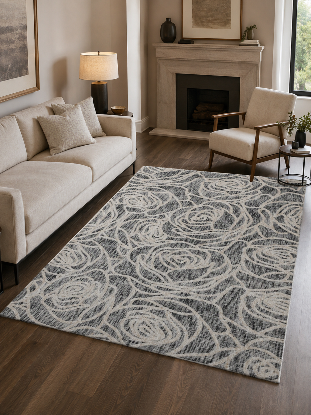 The Roselle Rug — Luxury Floral Polyester Rug