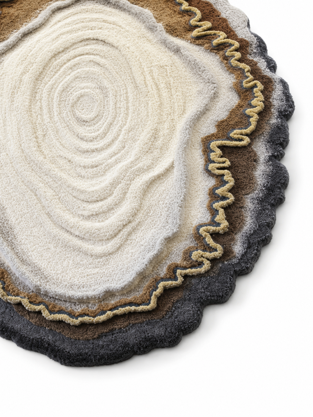 The Grove Ring Rug — Luxury Organic Wood Grain Hand-Tufted Area Rug
