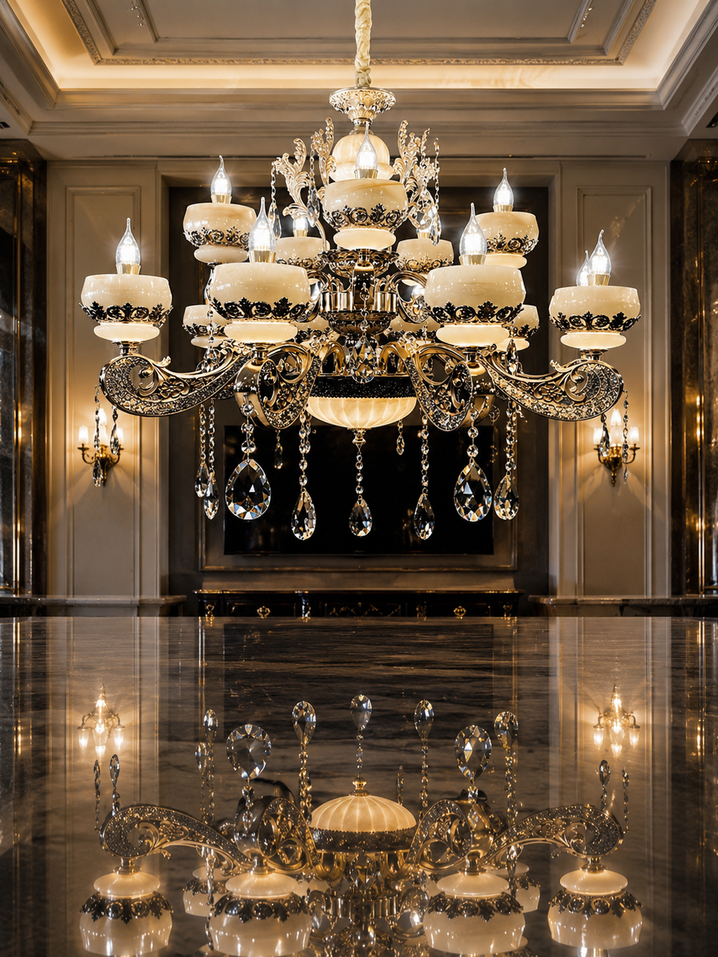 The Pavellia Royale Chandelier — Luxury Ornate Crystal Candle-Style Pendant