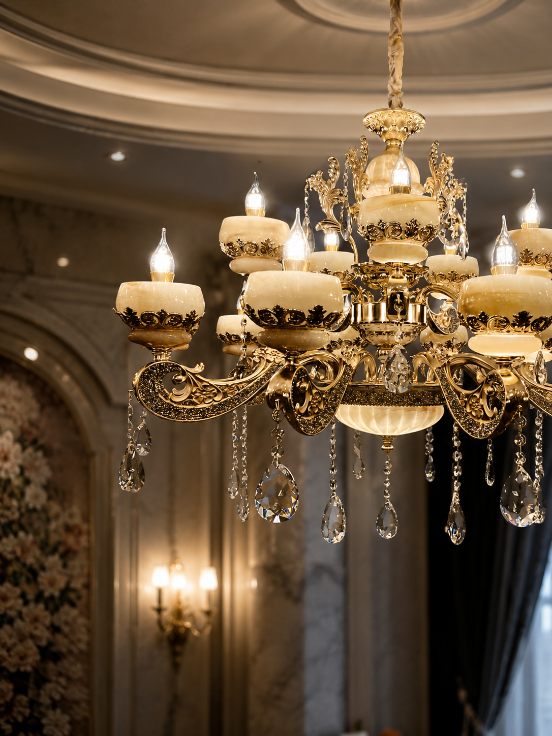 The Pavellia Royale Chandelier — Luxury Ornate Crystal Candle-Style Pendant