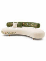 The Sitara Sofa — Luxury Floral Embroidered Curved Sofa