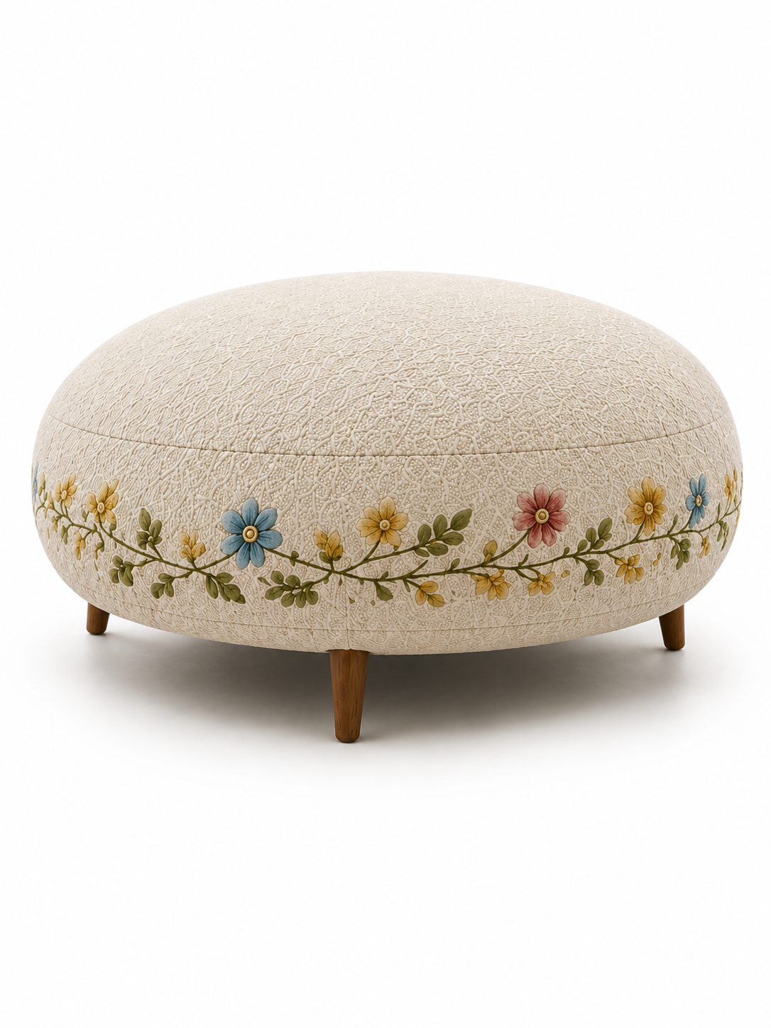 The Sitara Sofa — Luxury Floral Embroidered Curved Sofa