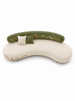 The Sitara Sofa — Luxury Floral Embroidered Curved Sofa