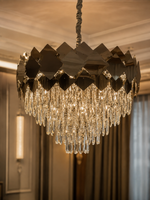 The Dorevian Chandelier — Luxury Geometric Crystal Cascade Chandelier