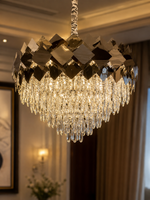 The Dorevian Chandelier — Luxury Geometric Crystal Cascade Chandelier