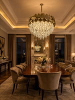 The Dorevian Chandelier — Luxury Geometric Crystal Cascade Chandelier