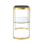 Rare Modern Golden Console Table With Glass Shelf