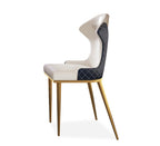 Phoenix Luxury V-Shaped Modern Dining Table with Natural Marble Top and Designer Chairs