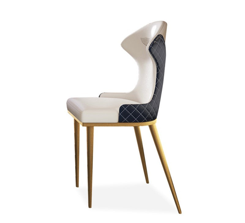 Phoenix Luxury V-Shaped Modern Dining Table with Natural Marble Top and Designer Chairs