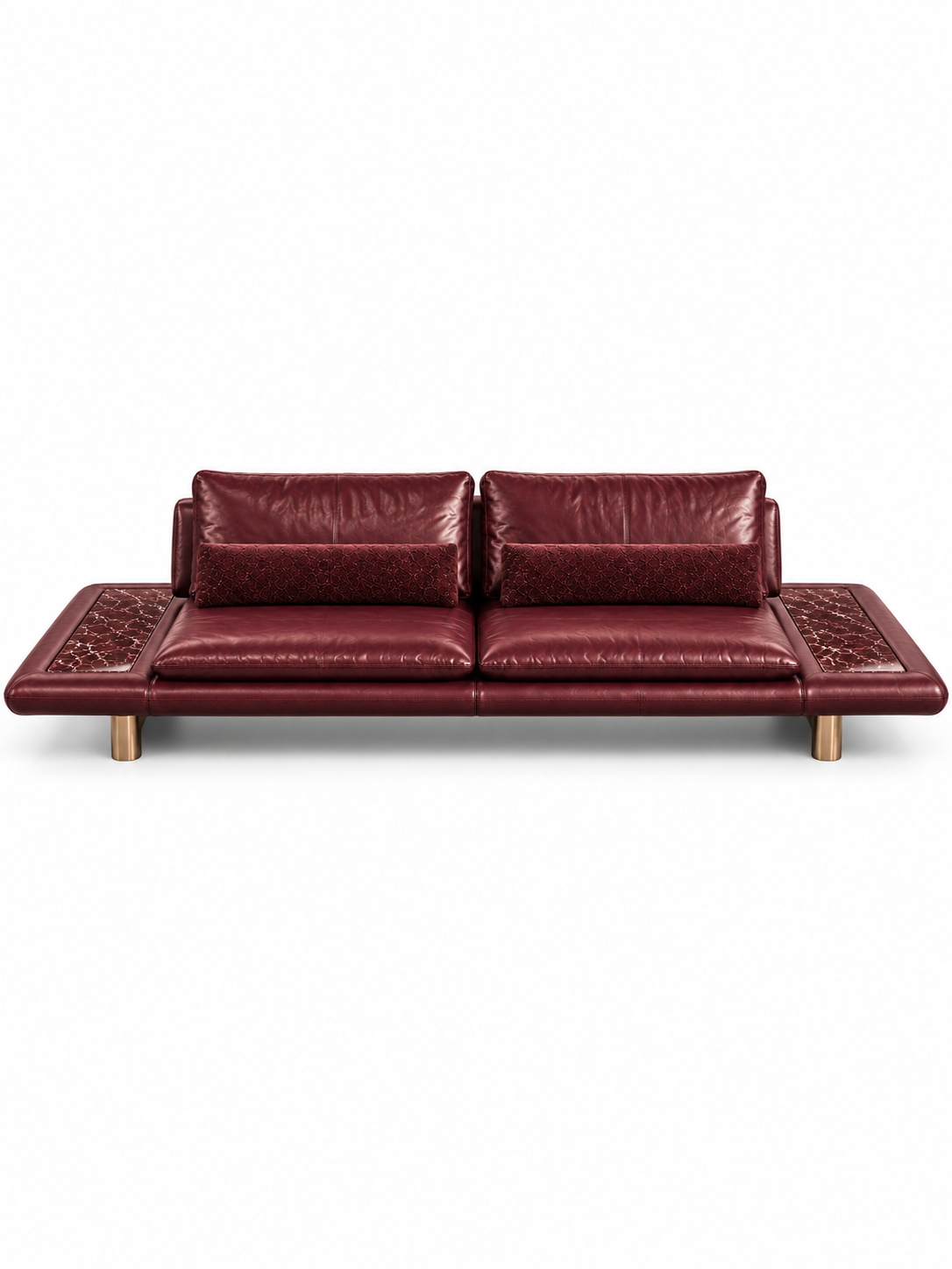 The Iverson Sofa — Luxury Burgundy Leather Sofa