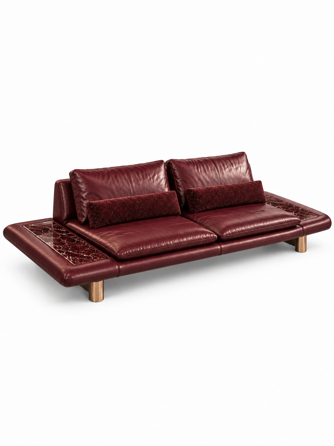 The Iverson Sofa — Luxury Burgundy Leather Sofa