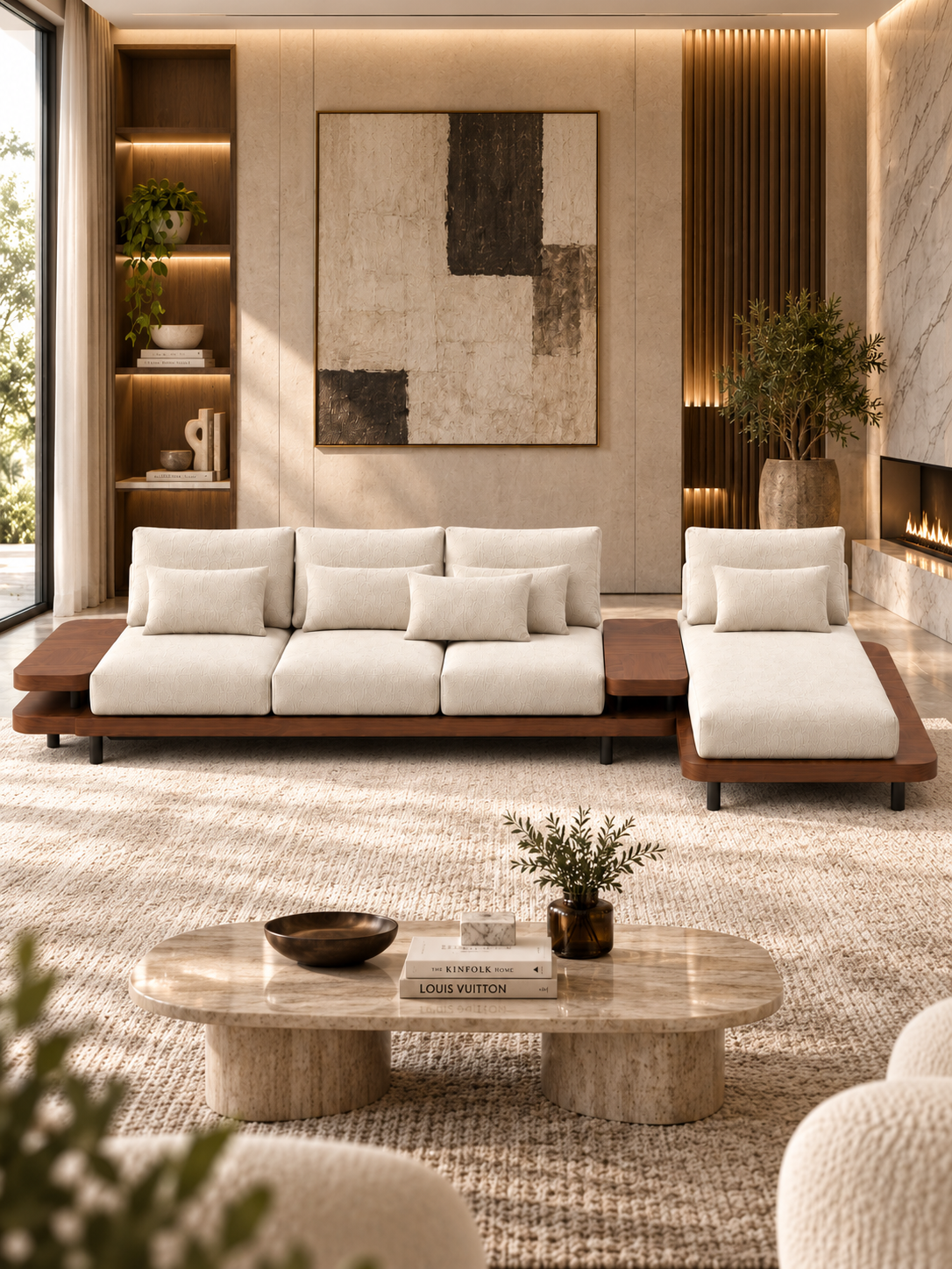 The Arven Sofa — Luxury Solid Wood Modular Chaise Sofa