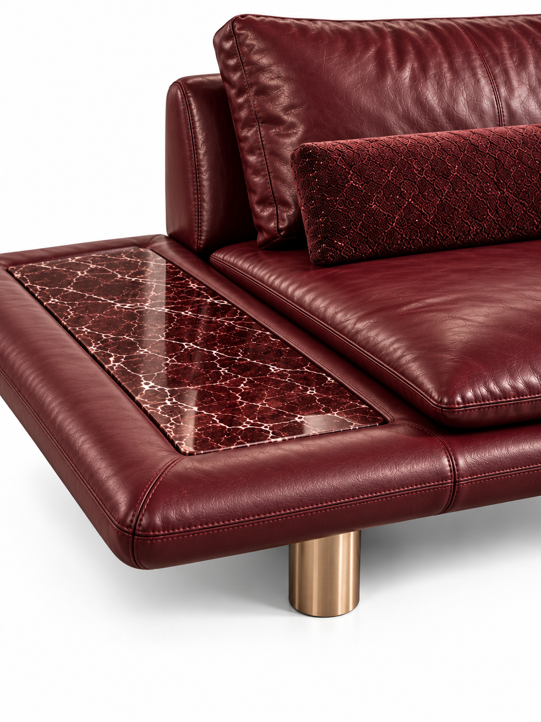 The Iverson Sofa — Luxury Burgundy Leather Sofa