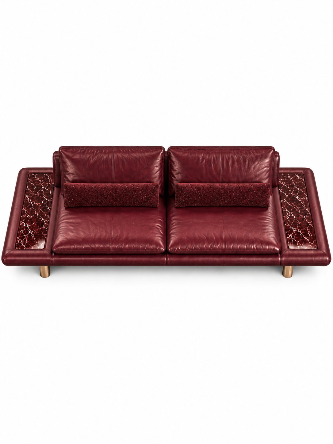 The Iverson Sofa — Luxury Burgundy Leather Sofa
