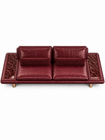 The Iverson Sofa — Luxury Burgundy Leather Sofa
