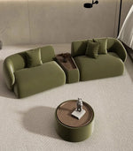 Greenia Modern 4 Seater - Curved Shaped Velvet Upholstered Sofa With Table