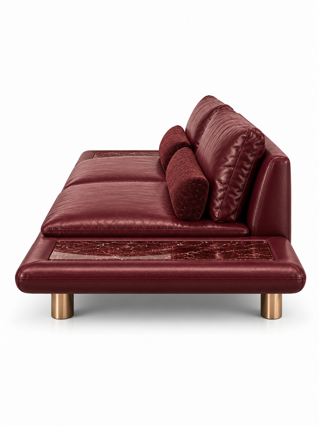 The Iverson Sofa — Luxury Burgundy Leather Sofa