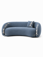 The Ivorelle Sofa — Luxury Embroidered Curved 3 Seater Sofa