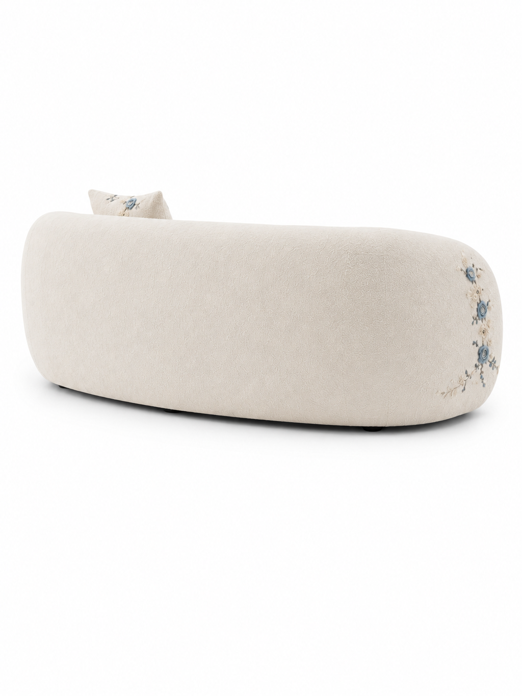 The Ivorelle Sofa — Luxury Embroidered Curved 3 Seater Sofa