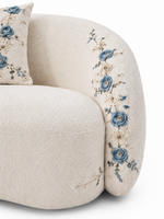The Ivorelle Sofa — Luxury Embroidered Curved 3 Seater Sofa