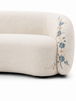 The Ivorelle Sofa — Luxury Embroidered Curved 3 Seater Sofa