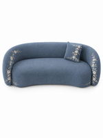 The Ivorelle Sofa — Luxury Embroidered Curved 3 Seater Sofa