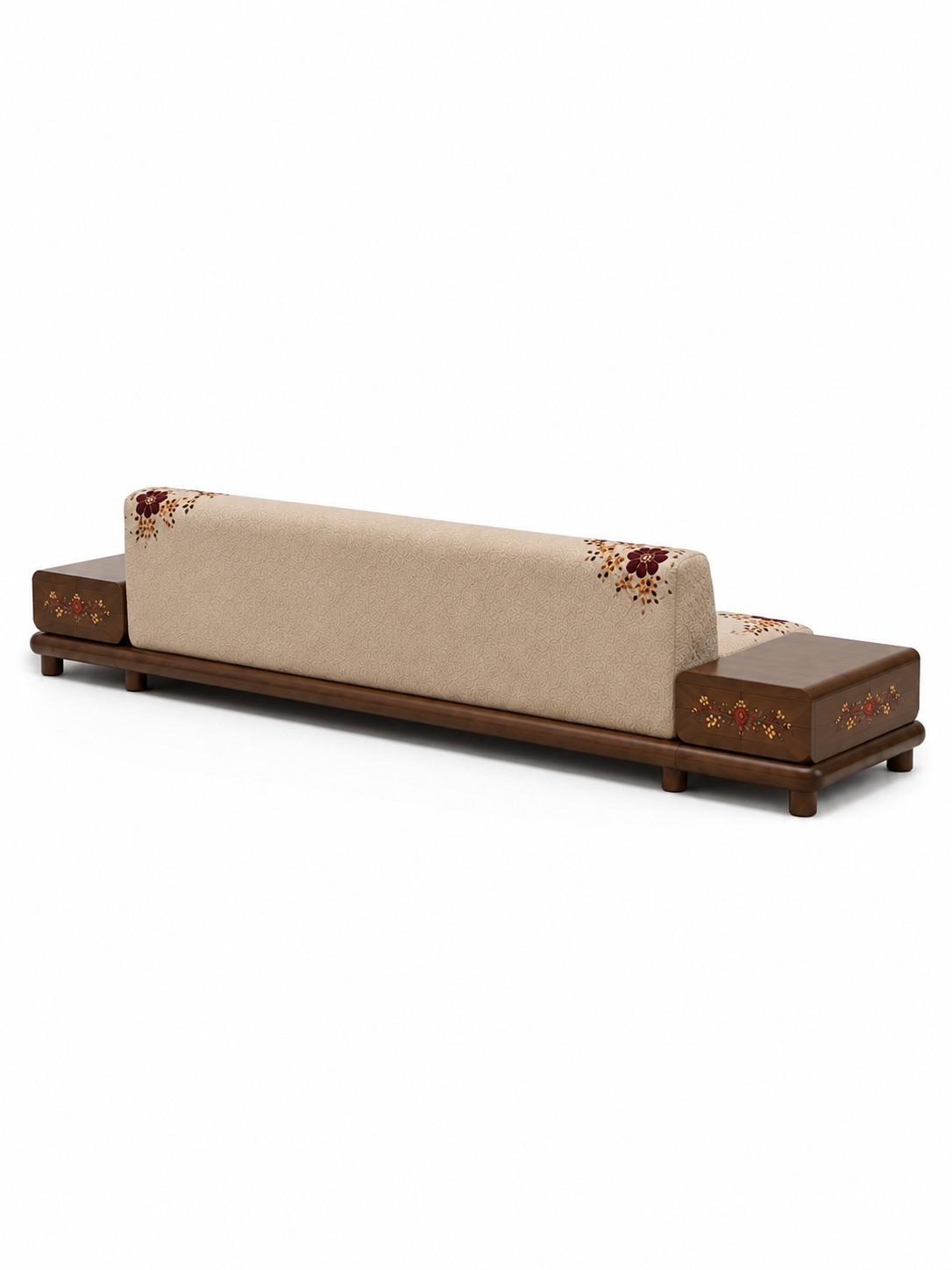The Gulmira Sofa — Luxury Floral Wooden Sofa