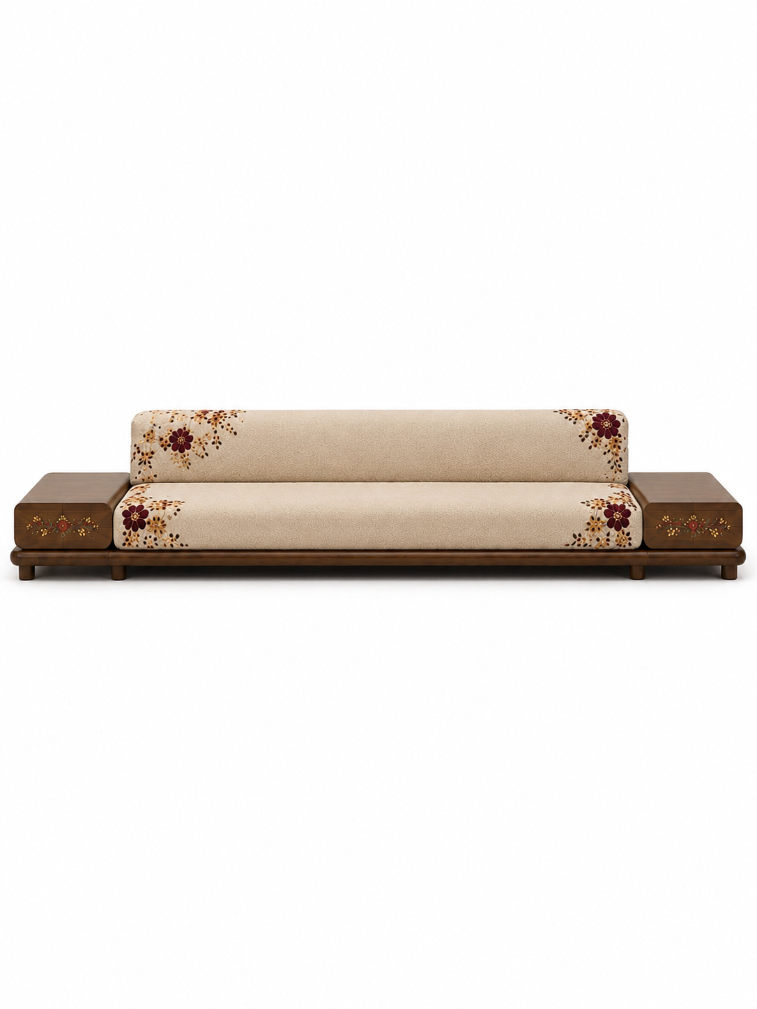 The Gulmira Sofa — Luxury Floral Wooden Sofa