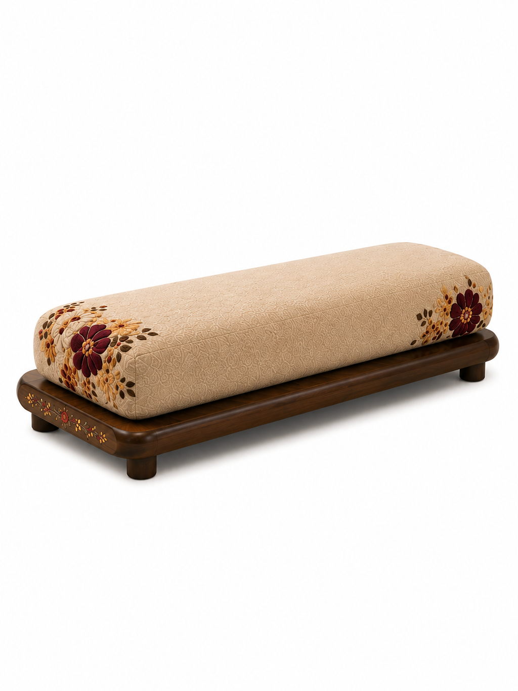 The Gulmira Sofa — Luxury Floral Wooden Sofa