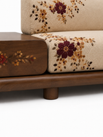 The Gulmira Sofa — Luxury Floral Wooden Sofa