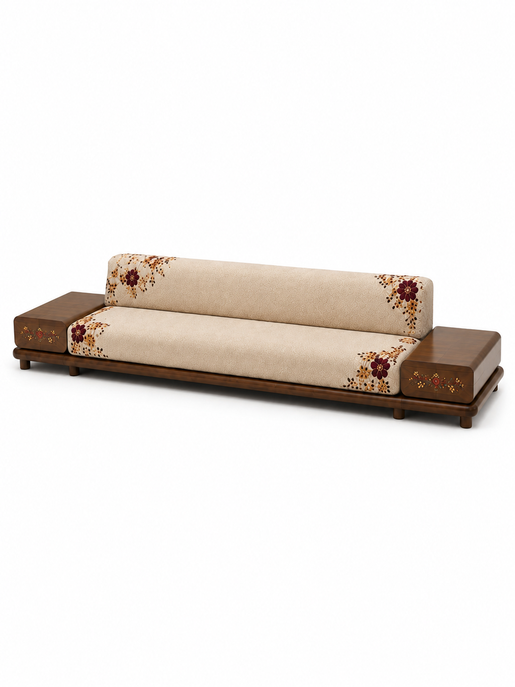 The Gulmira Sofa — Luxury Floral Wooden Sofa