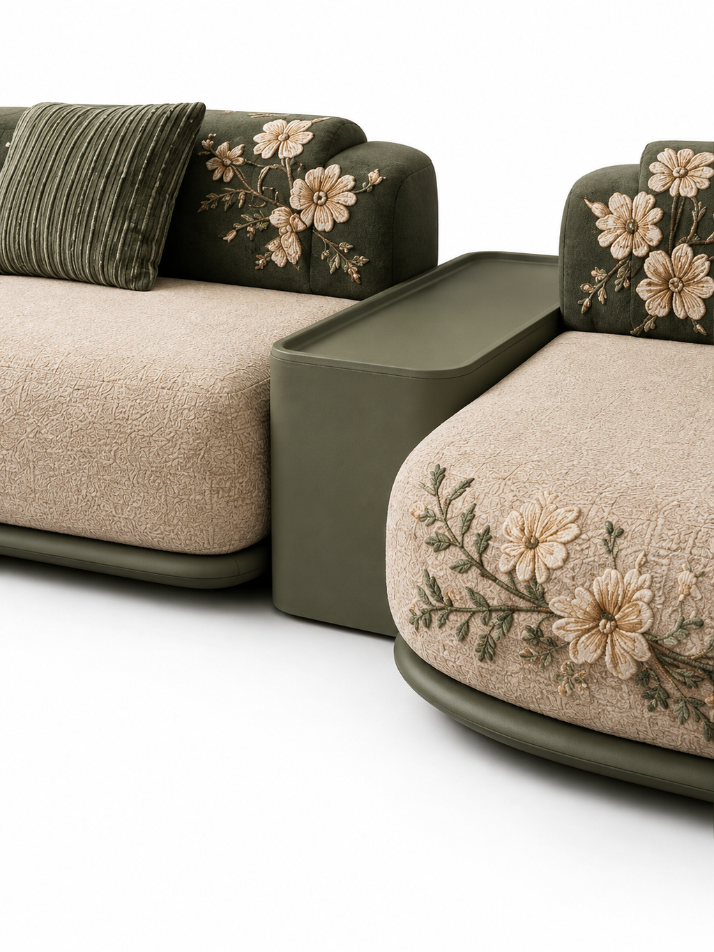 The Elviora Sofa — Luxury Embroidered Designer 4 Seater Sofa