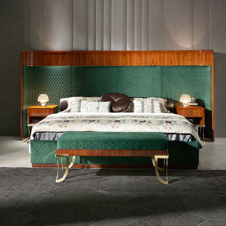 Genteel iFUR Modern Wood Bed in Gloss finish