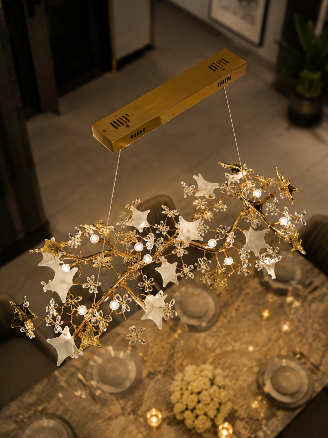 The Jalyvera Chandelier — Luxury Botanical Crystal Floral Chandelier