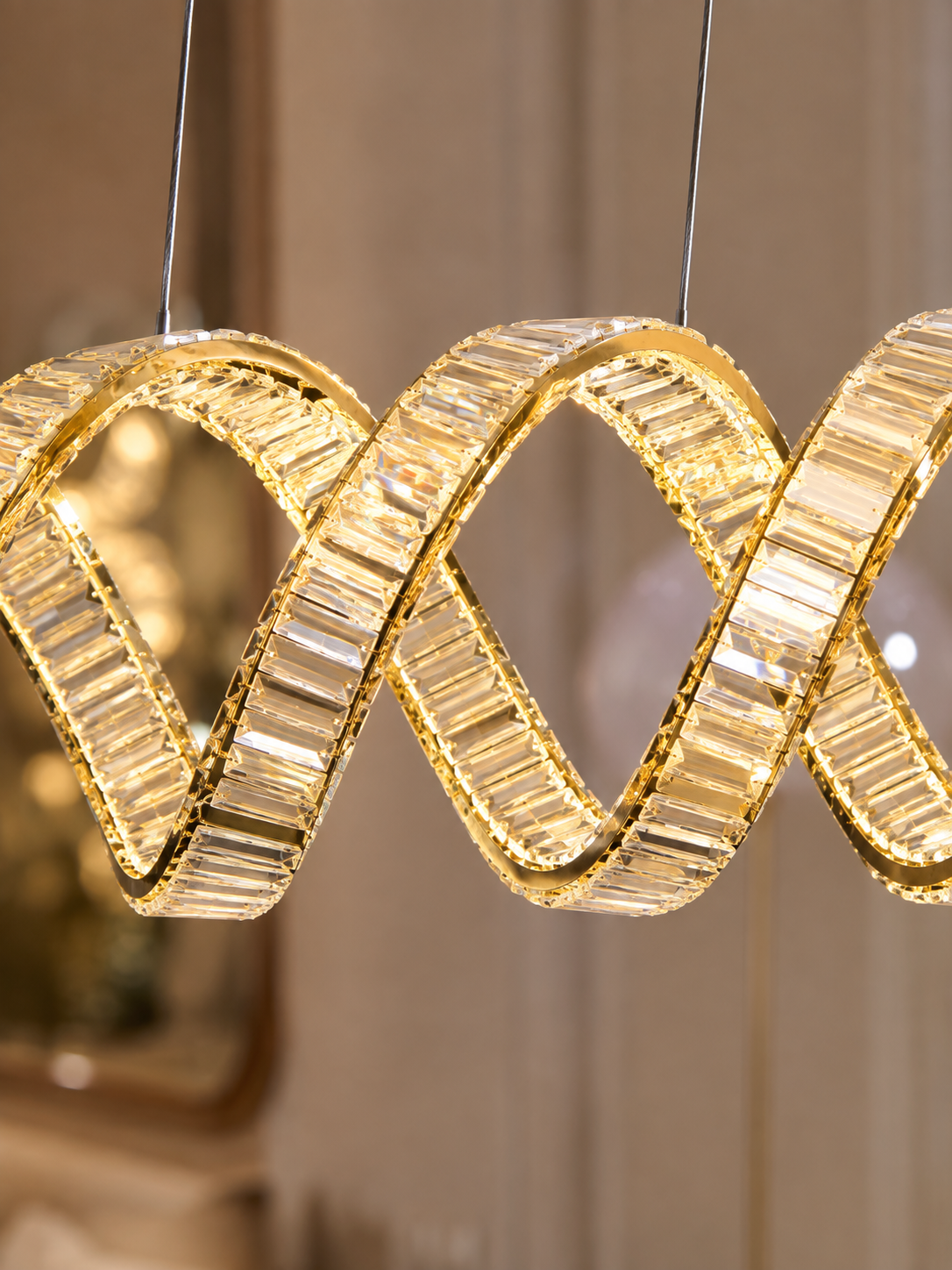 The Velaris Chandelier — Luxury Sculptural Wave Crystal Chandelier