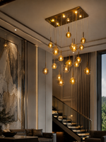 The Amberis Chandelier — Luxury Multi-Drop Glass Pendant Chandelier